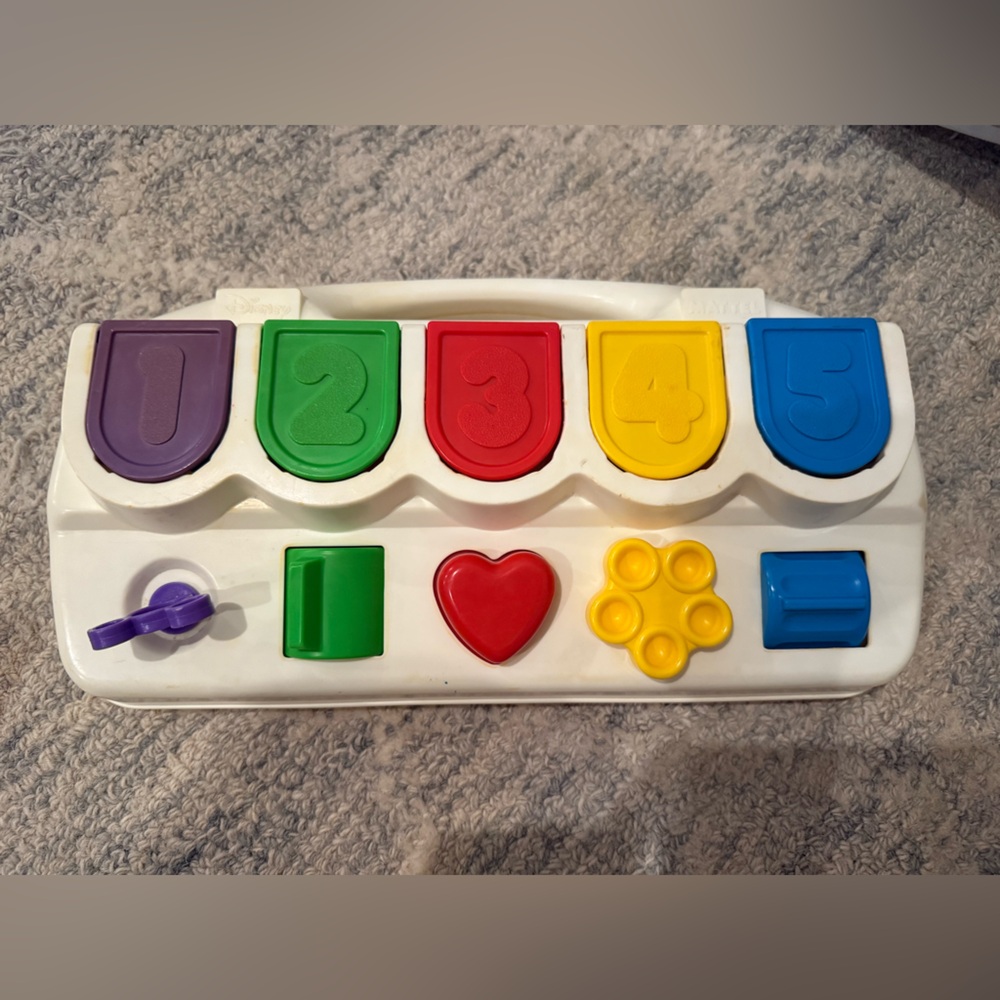 Colorful Shape Sorting Toy- vintage Mickey Mouse pop up toy